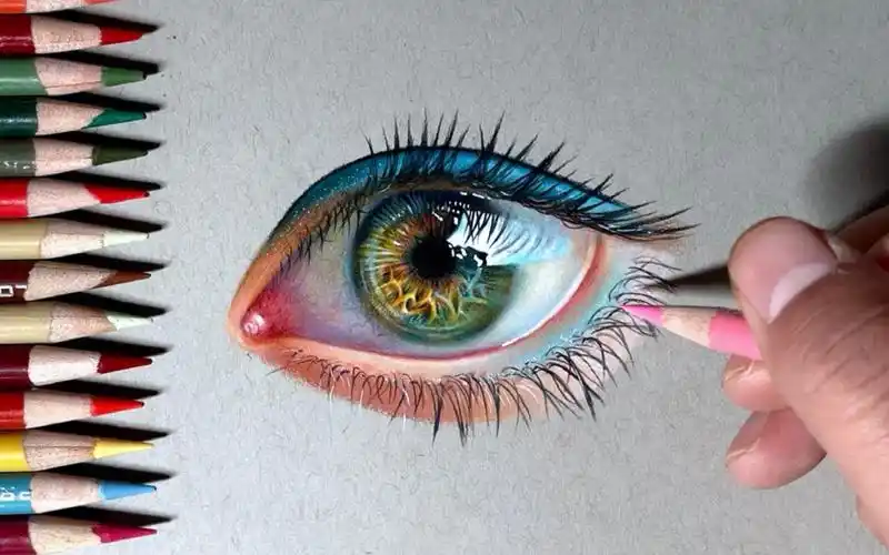 彩铅画眼睛