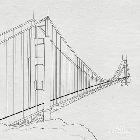 港珠澳大桥简笔画素描