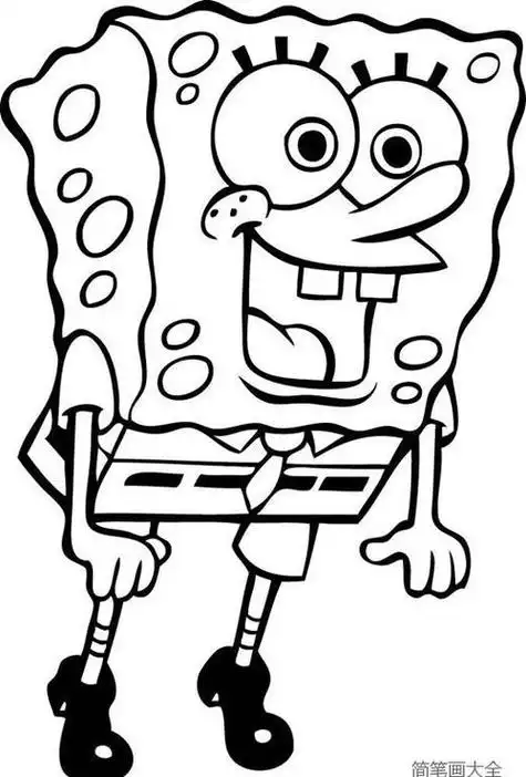 卡通人物海绵宝宝简笔画图片