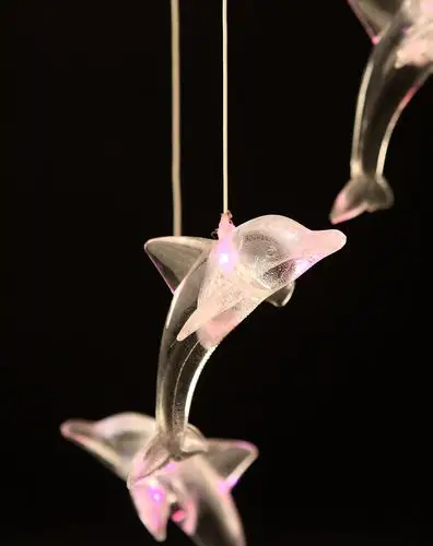 创意生活水晶海豚风铃饰品