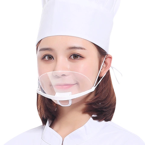 透明口罩餐饮专用卫生塑料厨房餐厅防飞沫唾沫口水厨师奶茶店