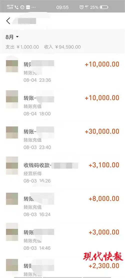 李女士的转账记录 警方供图