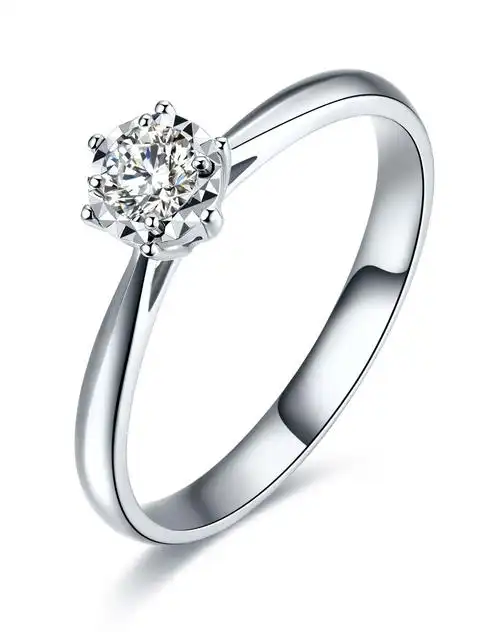 千禧之星 75分效果经典六爪车花显钻钻戒