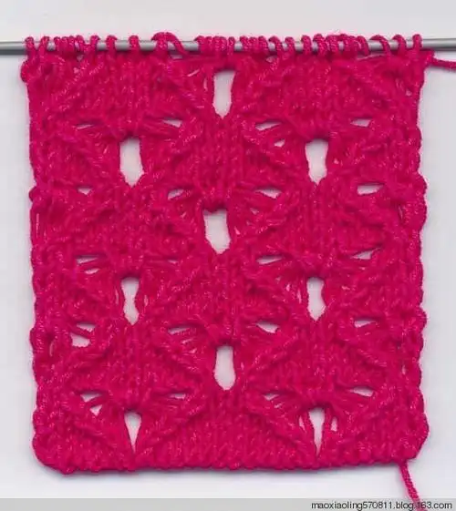 棒针编织教程----"空心花"
