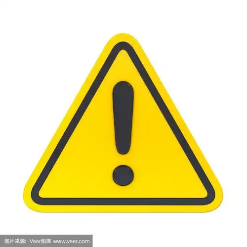 3d危险警告注意标志与感叹号符号隔离在白色背景上