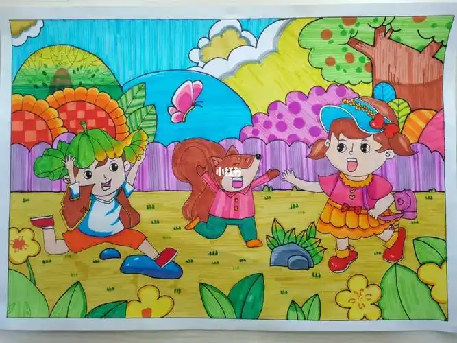 简笔画我和我的好朋友