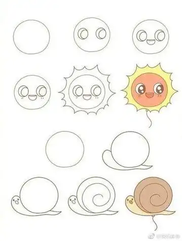 身体是圆形的动物都有哪些简笔画