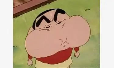 蜡笔小新十分生气他将嘴巴鼓的非常大