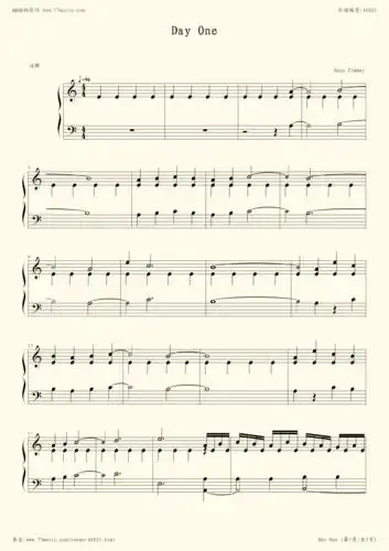 钢琴谱:day one 星际穿越主题曲