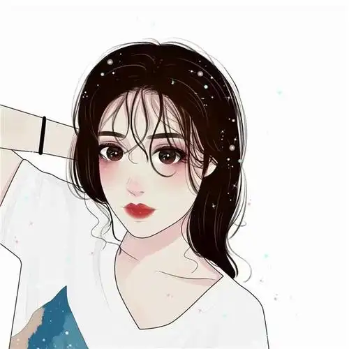 小颖手绘头像单人 手绘短发女生精致头像 手绘头像女短发唯美