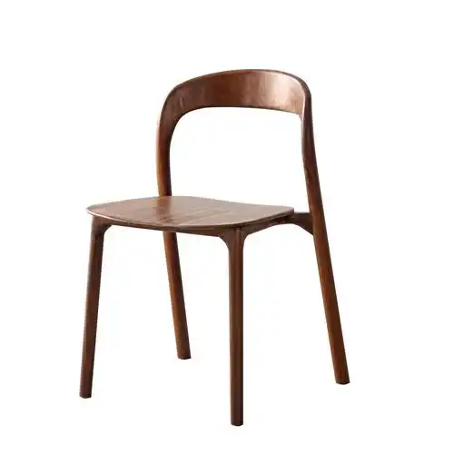 北欧简约北美黑胡桃木榫卯工艺设计实木餐椅餐厅休闲椅书椅