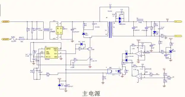 电源论坛 69 uc3843大电流输出数控可调开关电源设计 (1)主电路模块