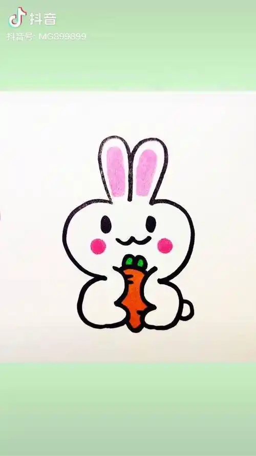 吃萝卜兔子简笔画步骤图解
