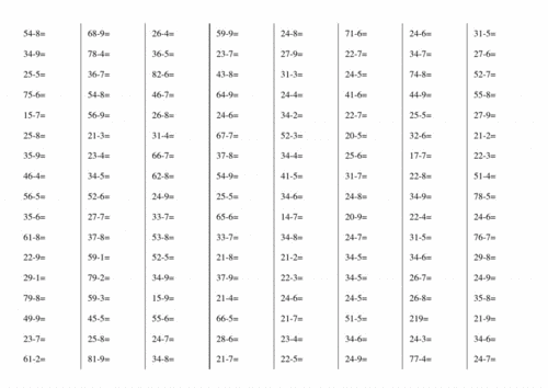两位数减一位数退位减法100以内口算题pdf2页