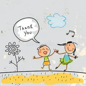 小孩谢谢你卡片照片