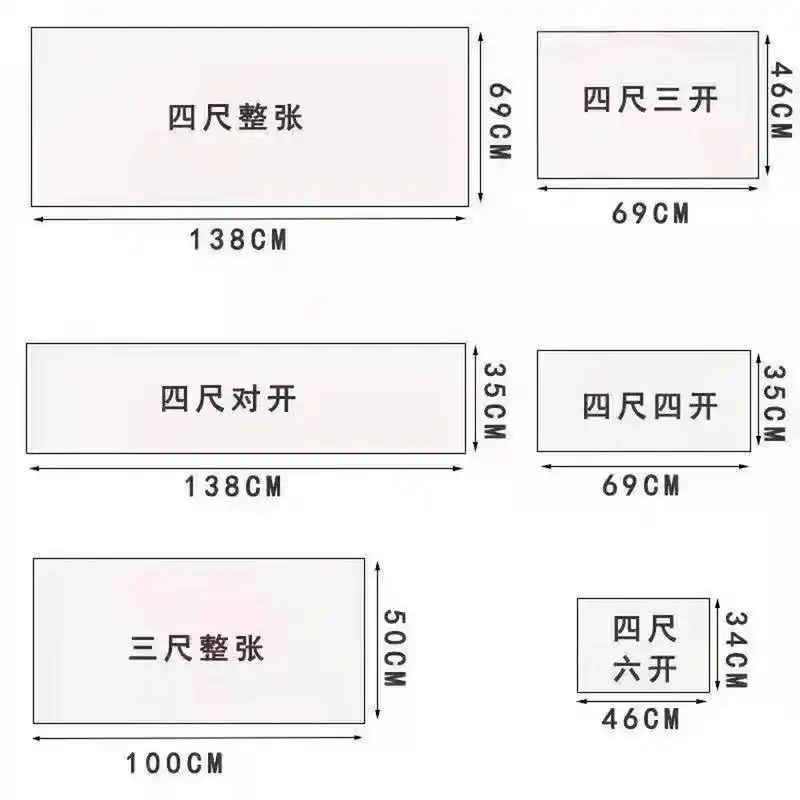 国画基础:宣纸尺寸