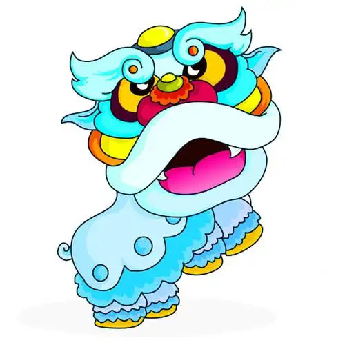 【ai】卡通动漫形象设计素材可爱的舞狮