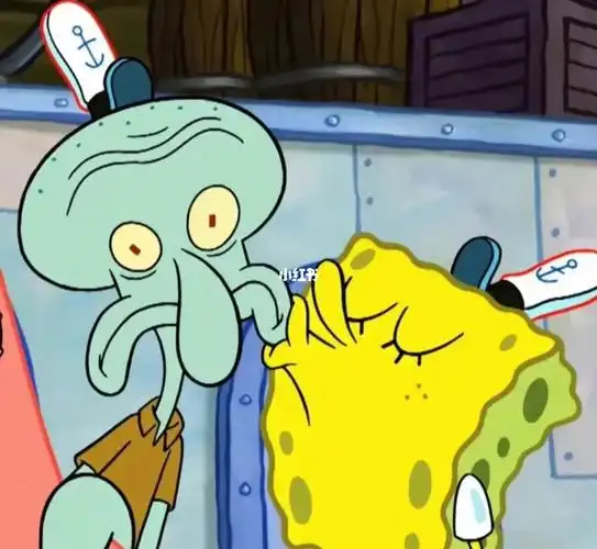 左滑看被海绵宝宝亲过的章鱼哥