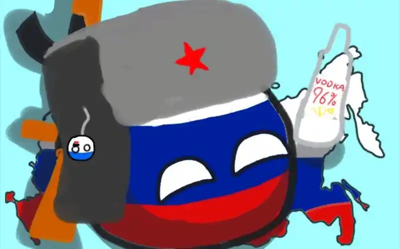 波兰球一只喝伏特加的俄罗斯球