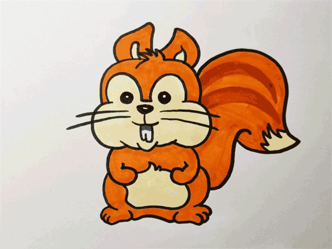 小松鼠简笔画有颜色