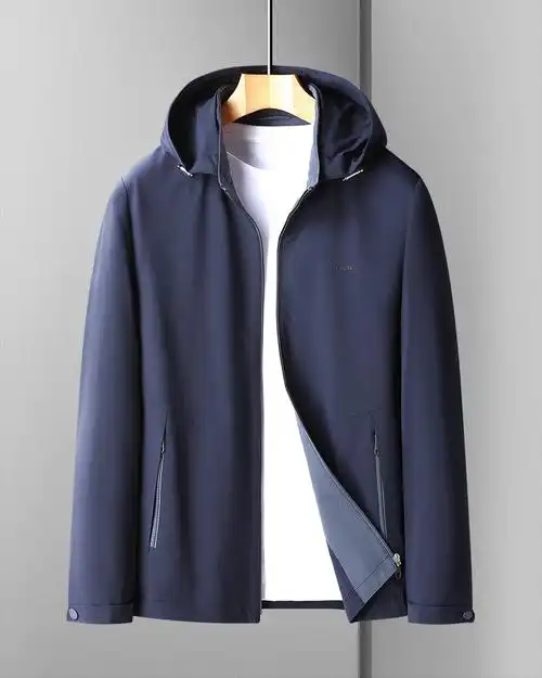 品牌轻奢高尔夫服装男装夹克春秋新款运动连帽夹克男高端商务休闲