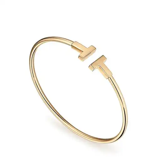 蒂芙尼 经典tiffany t系列 18k金黄金t形图案wire精致手镯grp07790