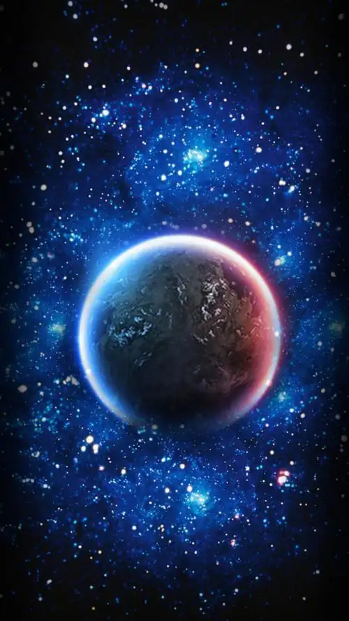 蓝色科幻地球商业h5背景素材