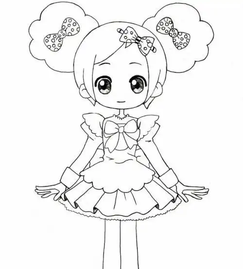 动漫绘画馆-小花仙夏安安简笔画 手绘 线稿 450600 竖版 竖屏