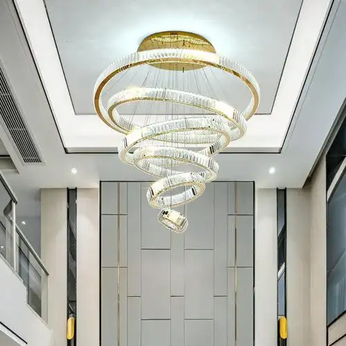 中楼客厅中空大灯别墅酒店复式楼跃层挑空大厅客厅吊灯