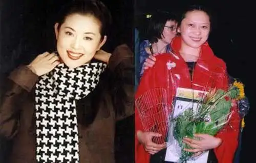 倪萍和她妹妹倪炜(右)对比照片