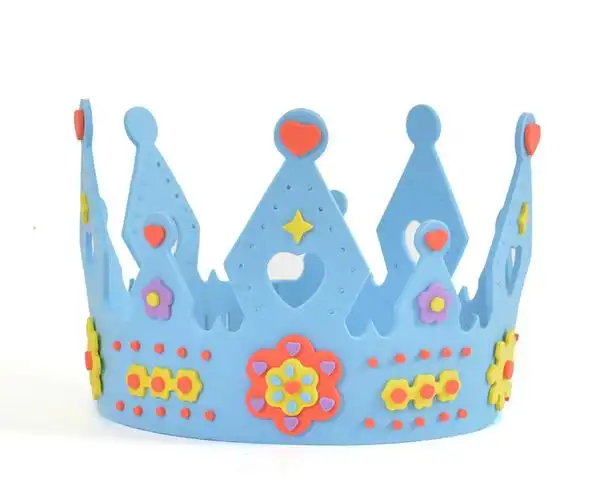 儿童手工生日eva皇冠帽子diy粘贴制作幼儿园手工创意粘贴类