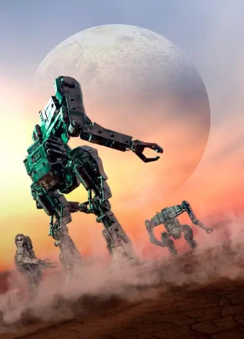 未来 机器人 人工 科幻插画_未来 机器人 人工 科幻手绘插画设计网