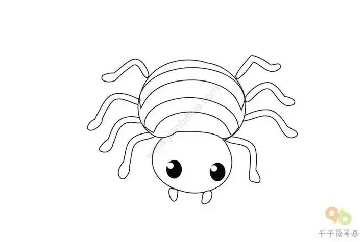 儿童简笔画蜘蛛涂色