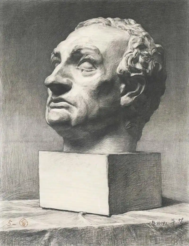 美院附中素描石膏像优秀作品欣赏 加塔梅拉塔是文艺复兴时期意大利