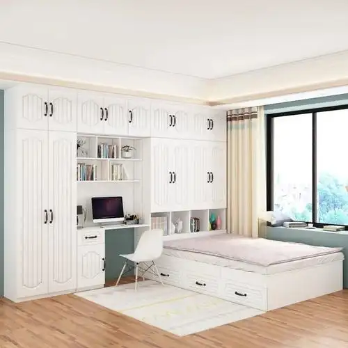 榻米床衣柜一体床实木省空间多功能板式床带柜子组合床 榻榻米 1200x