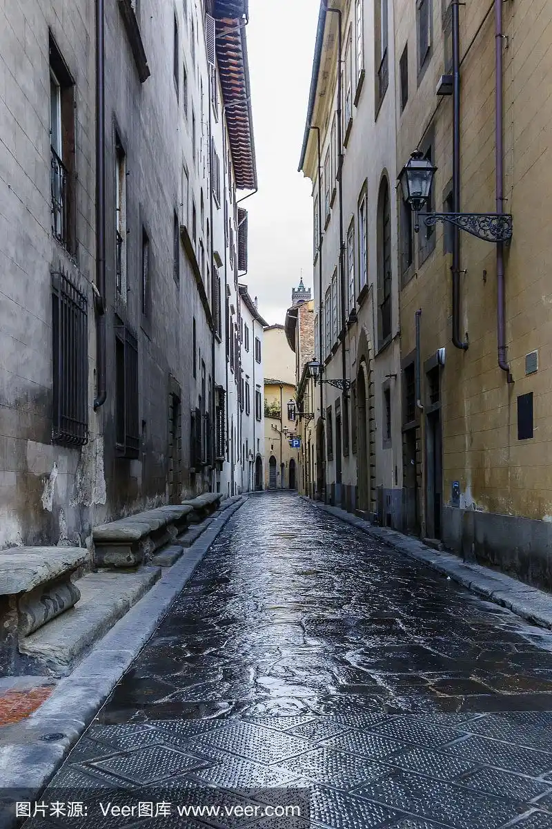 佛罗伦萨狭窄的街道.意大利