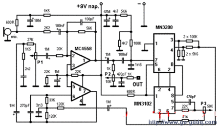 我想制做一个以4558,12v电源供电的话筒前置放大电路,请电子高手赐教