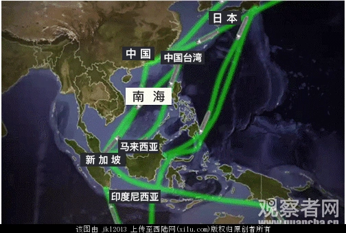 南海航道示意图