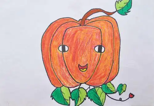 南瓜 儿童画南瓜,蜡笔画南瓜 - 9252儿童网