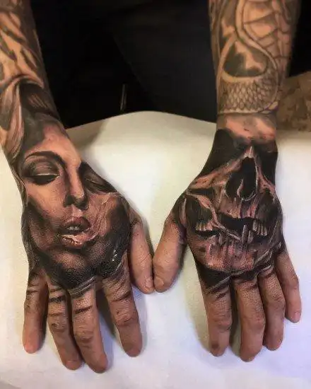 霸气男生大面积手部纹身纹身图案样式大2