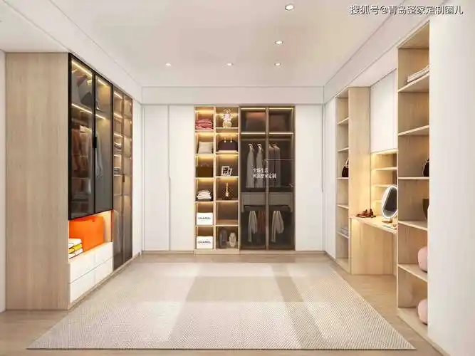 欧派整家定制衣帽间:u型平开门衣帽间衣柜设计效果图,装修照着设计吧!
