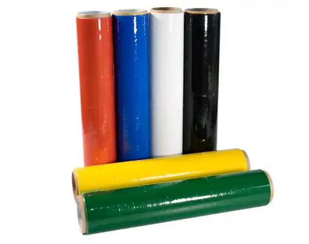 彩色拉伸膜缠绕膜包装膜塑料薄膜工业保鲜膜托盘打包膜彩色膜