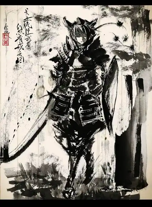 武者椛墨州秋荣的盔甲武士pixiv插画图片