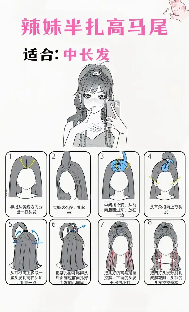 扎头发教程来咯,甜甜酷酷又拽拽那种的学起来吧#简单头发扎法