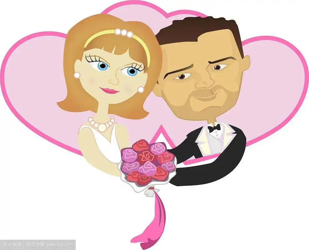 婚礼上可爱的妻子和丈夫抱在一起