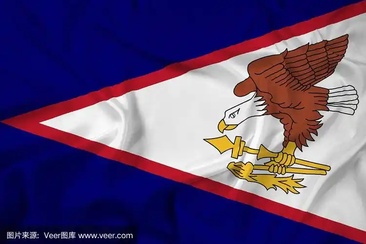 挥舞着美属萨摩亚国旗