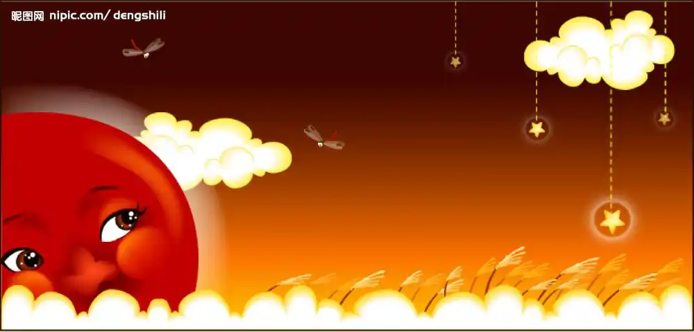 卡通日月星图片