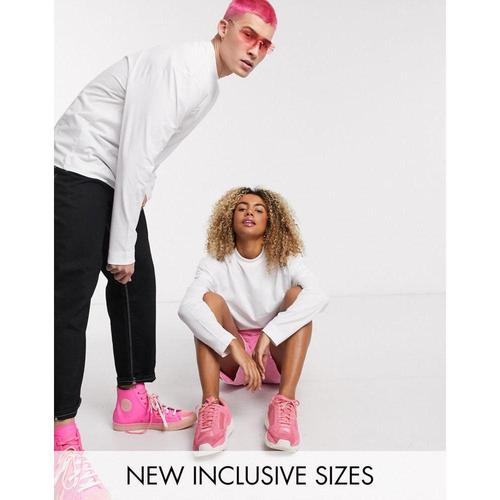 collusion女款白色圆领长袖t恤|unisex long sleeve t-shirt in white