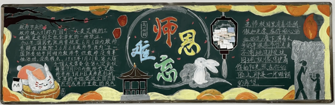 板报谢师恩 桃李满天下 | 文峰高中部开展教师节主题黑板报评比活动