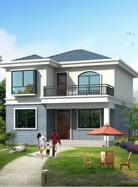 2202乡村别墅设计图纸两层小开间新农村自建房经济型简单小洋楼